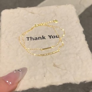 S925纯银韩系爆闪超细双层满天星手链女千金感满钻叠戴手饰高级感