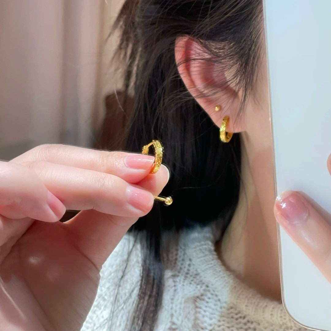 气质金色碎碎冰耳扣四件套耳环2025新款轻奢气质耳钉简约时尚耳饰,饰品/流行首饰/时尚饰品新,耳环,淘宝优惠券,粉丝福利购,淘宝优惠卷