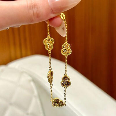 沙金碎冰冰金葫芦手链女款轻奢