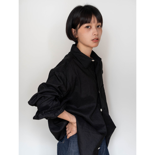WHIMIN亚麻强捻人丝长袖衬衫