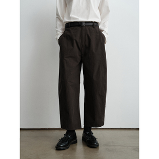 男女同款 立裁弧形休闲裤 日本近江晒肌理弯刀九分裤 WHIMIN