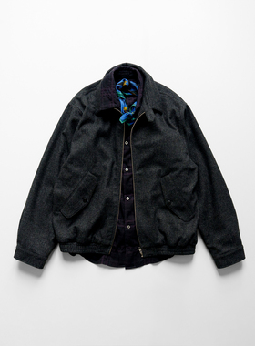 WHIMIN 3M新雪丽羊毛混纺夹棉哈灵顿夹克外套男女同款