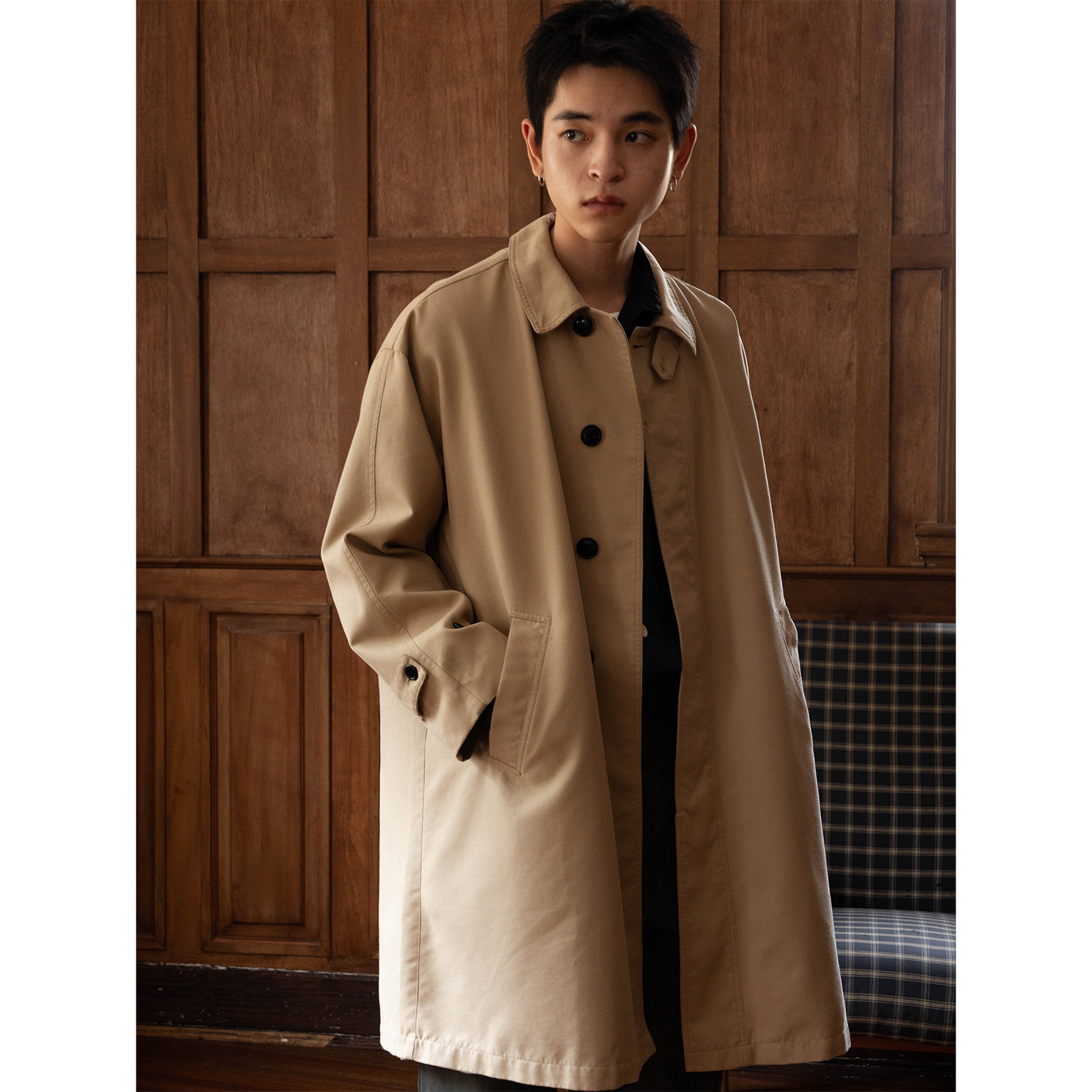 WHIMIN防水匹马棉中长款风衣