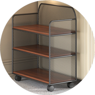 桌下置物架落地带轮小书柜学生书本收纳架办公室多层文件夹放置架