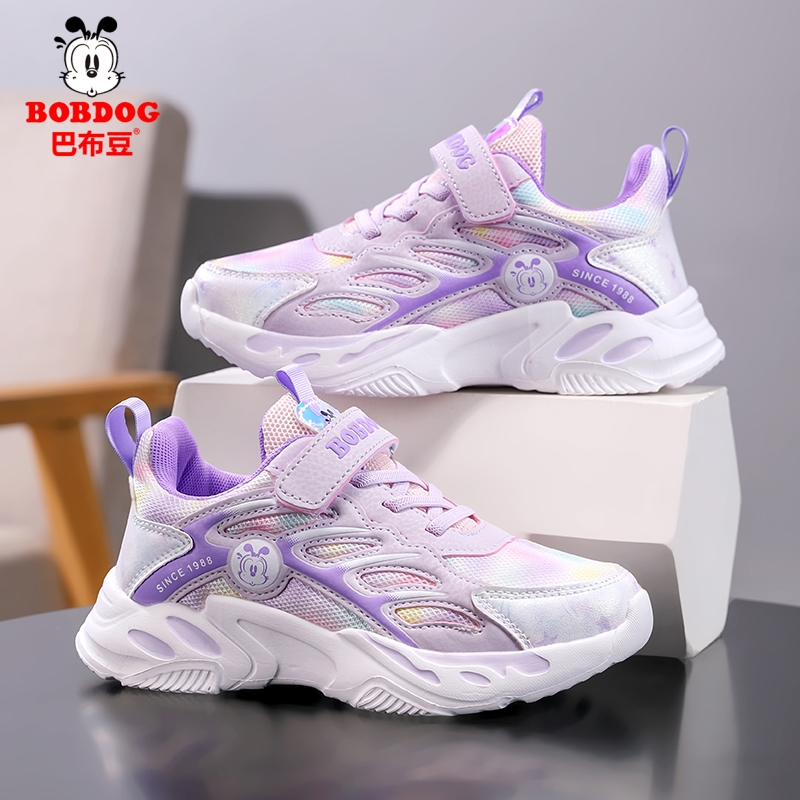 巴布豆女童网面透气跑步鞋运动鞋