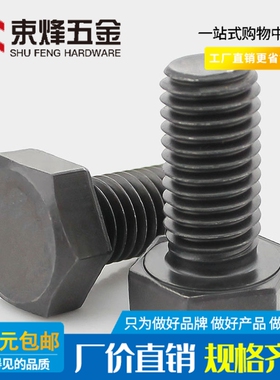 M3M4M5M6M8M10 黑色304不锈钢外六角螺丝DIN933 镀黑锌外六角螺栓