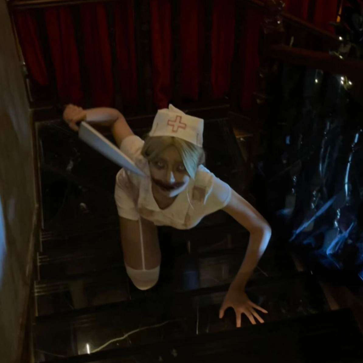 护士服万圣节穿搭cosplay氛围感搞怪恐怖装扮酒吧演出服装道具女