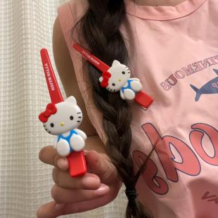 发夹边夹侧边卡通可爱Hellowkitty发夹一字夹女生边夹大号刘海夹