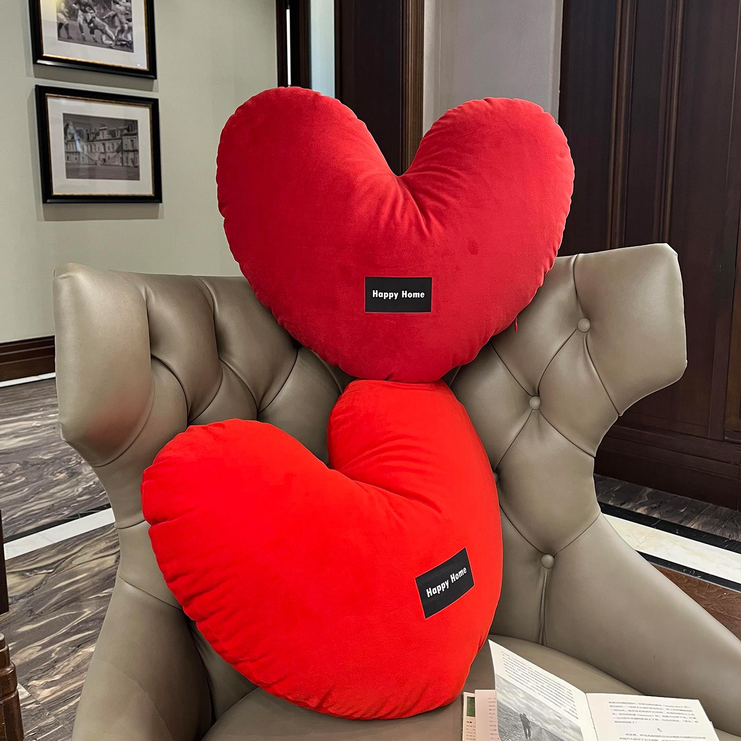 爱心抱枕压床娃娃一对结