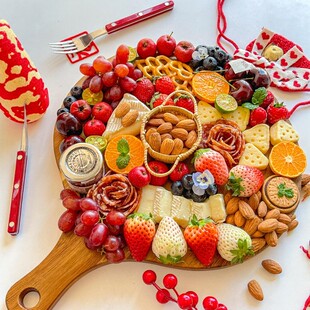 2026新款实木新年干果盘水果奶酪拼盘过年仪式感见过零食下午茶盘