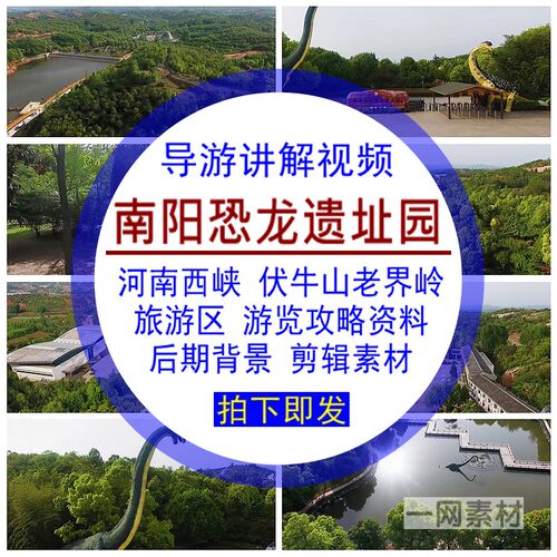 河南南阳西峡伏牛山老界岭恐龙遗址园旅游区攻略导游讲解视频素材