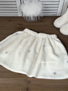 现货2025秋冬雪花烫钻时尚百搭A字半身短裙女加绒内里带安全裤