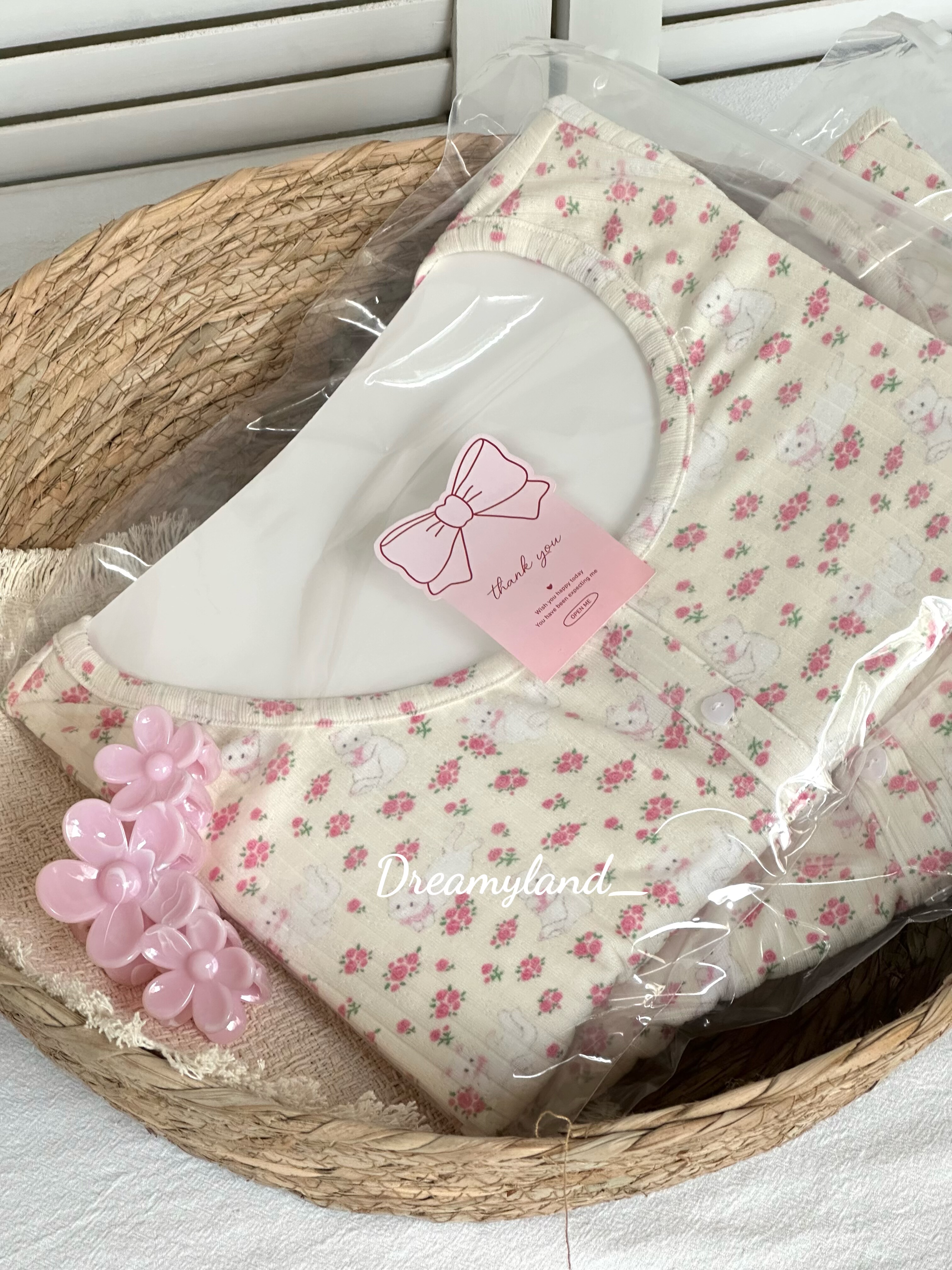 【现货】2025秋季碎花猫咪针织开衫女修身显瘦弹力bm风打底衫上衣