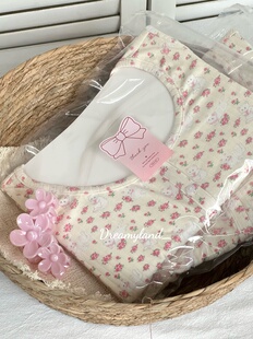 现货 显瘦弹力bm风打底衫 2025秋季 女修身 上衣 碎花猫咪针织开衫