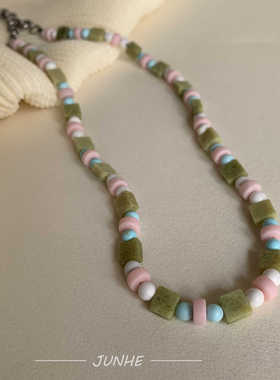 马卡龙40+6cm女项链JUNHE多巴胺