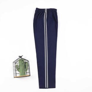 子 一条杠裤 藏蓝色校服裤 子男女两道杠反光初中高中小学生春秋季