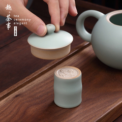 新品天青汝窑盖置盖托茶器托紫砂茶壶盖碗盖子功夫茶陶瓷茶托茶具