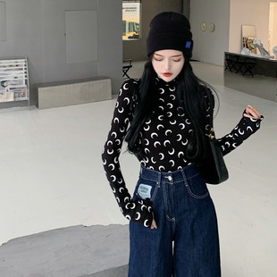 女内搭春秋长袖 高领打底衫 t恤秋冬 小众别致上衣ins修身 2025年新款