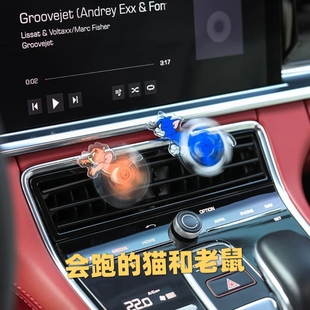 新品会跑的猫和老鼠车载吹风口空调装饰品汽车内用品摆件汤姆杰瑞