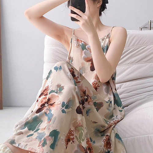 睡裙女夏季绵绸吊带睡衣