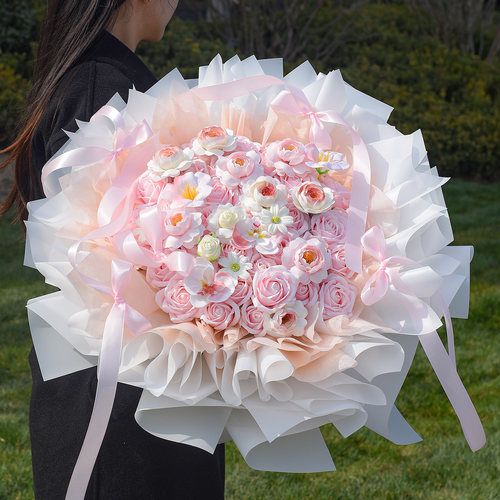 仙子之吻永生花情人节高级感仿真玫瑰超大花束生日送女友七夕礼物