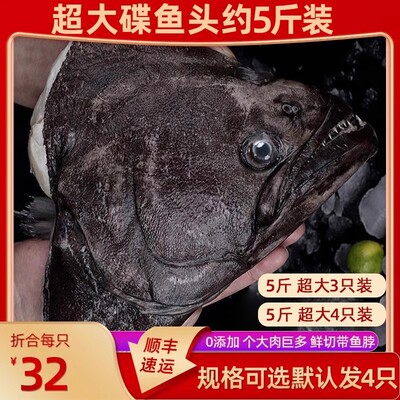 深海碟鱼头鸦片鱼头特大真空包装