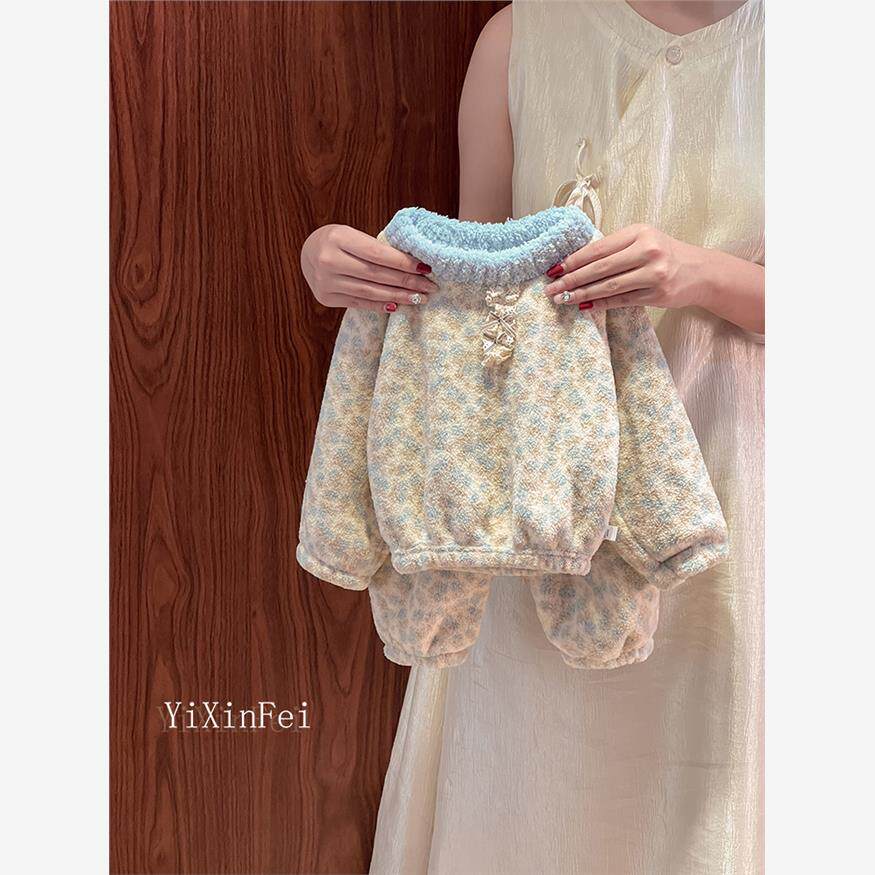 儿童加绒加厚家居服套装