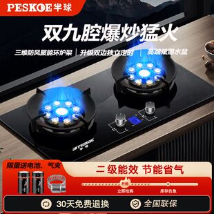 半球新款燃气灶双灶家用天然气灶台嵌入式液化气猛火炉定时煤气灶