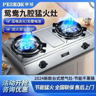 半球煤气灶双灶头家用台式燃气灶天然气炉猛火液化煤气出租房灶具