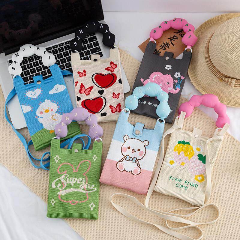 韩版针织手提包女2026新款时尚百搭单行肩斜挎包出可携式零钱包,箱包皮具/热销女包/男包,手拿包,淘宝优惠券,粉丝福利购,淘宝优惠卷