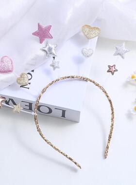 新款儿童节日派对装饰发箍星星碎发理压发发卡爱心细整闪头饰