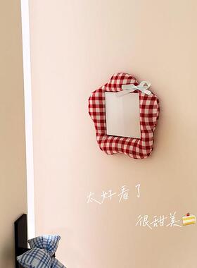 红色关格子开贴装饰插座边框保护套布艺高级感轻奢风遮丑神器家用