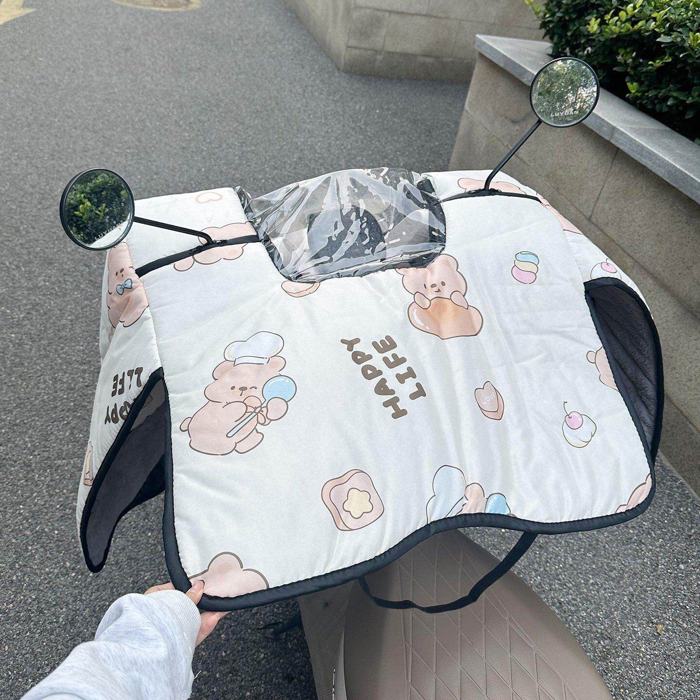 冬季用电动车风挡被骑手大号护膝挡风罩骑车加绒厚2026新款神器