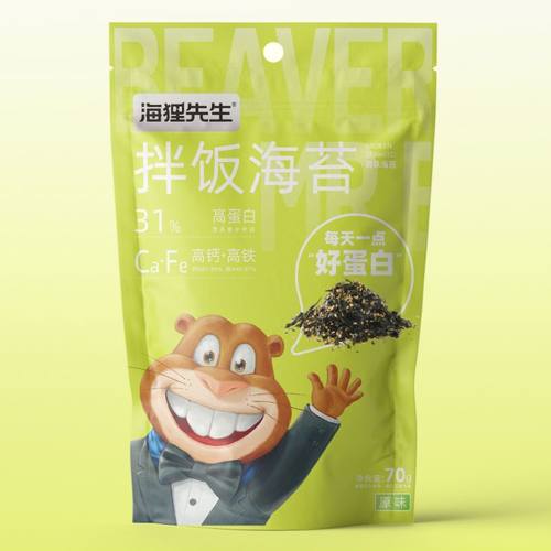 海狸先生即食休闲零食拌饭海苔特色鱼片鱼酥小零嘴肉松卷S