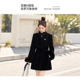 复古风毛领外套优雅时尚女装冬春季新款气质百搭羽绒服棉袄长袖