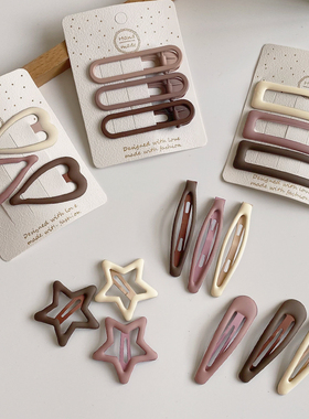 星星发夹可爱咖色小夹子头饰边夹侧边刘海夹前额bb夹碎发发卡儿童