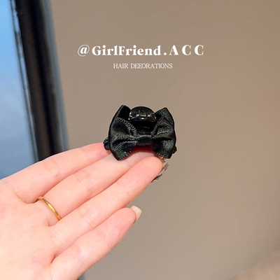 迷你黑色蝴蝶结抓夹！girlfriend