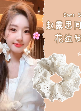 赵露思同款发圈女高级感蕾丝大肠圈头绳女简约气质皮筋发绳绑马尾