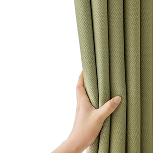 窗帘遮光2025新款免打孔卧室客厅遮阳布成品现代简约挂钩绍兴柯桥