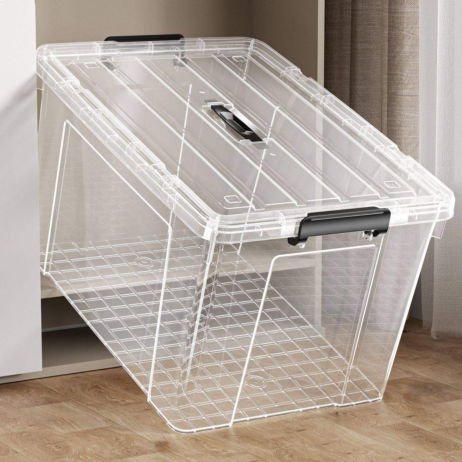 透明收纳箱加厚大容量家用后备箱衣柜衣物塑料箱玩具手提收纳盒子,收纳整理,收纳箱,淘宝优惠券,粉丝福利购,淘宝优惠卷
