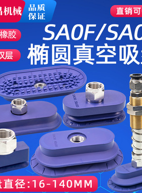 施迈茨机械手真空吸盘长条椭圆型工业气动强力吸嘴SAOF/SAOB 系列
