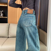 高腰宽松显瘦垂感小个子直筒拖地裤 窄版 女2026春秋新款 阔腿牛仔裤
