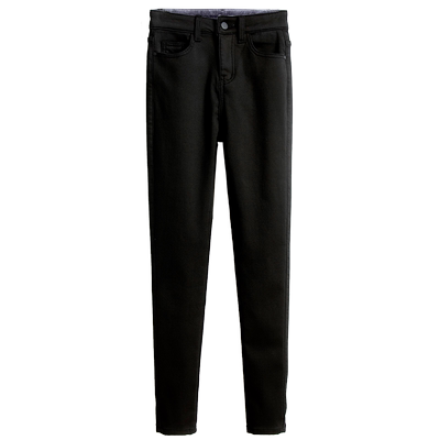 高腰黑色牛仔裤九分裤小脚长裤