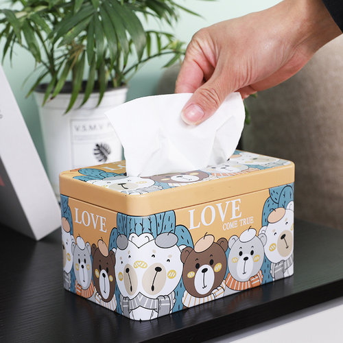 创意可爱卡通铁艺纸巾盒