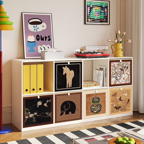 中古风格子柜收纳筐布艺整理箱