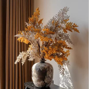 仿真雾状高级感 绢布材质 客厅花 诧寂凤 仿真花 极简风 雾凇花