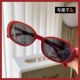韩系红色墨镜2025新款 拽姐防紫外线大框显脸小防晒眼镜 太阳镜女款