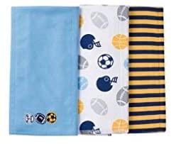gerber baby boys 3 pack knit burp cloth  sport  one sizeg