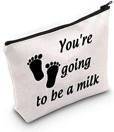 funny new mom cosmetic bag youre going to be a milk makeup