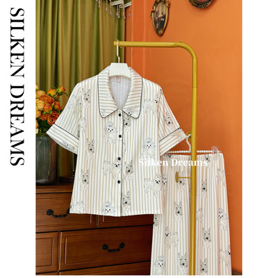 【马德里｜查特灰调】夏时尚潮流可外穿薄款睡衣家居服短袖7